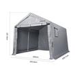 Cort depozitare pentru gradina, 243.8 x 426.7 x 231.6 cm, Gri, Cadru Otel galvanizat, 1 x fereastra