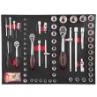 Dulap cu scule pentru service Strend Pro B224, 245 piese, 6 sertare, cu 4 roti