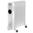 Calorifer electric cu ulei, 13 elementi, 4 x roti, 3 trepte de putere 1000W/1500W/2500W, Afisaj led, Alb, Telecomanda