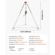 Trepied de salvare si lucru, Lungimea piciorului reglabila 1.34-2.15 m, Capacitate personal 180 kg, Lungime 20 m, Troliu manual, lant anti-rasturnare