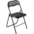 Set 4 scaune pliabile, Tapitate, Negru, max 158 kg, 44x43.5x78 cm