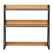 Raft multifunctional pentru birou, 2 etaje, 95 x 32 x 90 cm, Maro/Negru