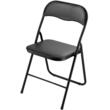 Set 6 scaune pliabile, Tapitate, Negru, max 158 kg, 44x43.5x78 cm