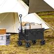 Carucior pliabil pentru gradina, camping, 150 l, 890x540x1080 mm, Capacitate 100 kg, Otel/Nylon, 4 x roti late de 5 inch