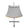 Hamac cu suport otel, perna, matlasat, pentru 2 persoane, max 217 kg, 3760 x 987 x 1050 mm, Gri/Alb