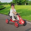 Kart cu pedale, Cadru metalic, Scaun reglabil, max 30 kg, Claxon, Rosu, 850 x 460 x 500 mm