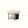 Masuta de cafea rotunda Lift Top, 2 in 1 Desktop birou Extensibil, 900 x 900 x 510 mm, Gri/Negru, buzunare depozitare