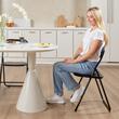 Set 6 scaune pliabile, Tapitate, Negru, max 158 kg, 44x43.5x78 cm