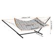 Hamac cu suport otel, perna, matlasat, pentru 2 persoane, max 217 kg, 3760 x 987 x 1050 mm, Gri/Alb