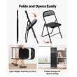 Set 6 scaune pliabile, Tapitate, Negru, max 158 kg, 44x43.5x78 cm