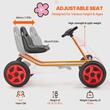 Kart cu pedale, Cadru metalic, Scaun reglabil, max 30 kg, Claxon, Rosu, 850 x 460 x 500 mm