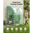 Mini sera exterior, capac PE, raft 3 niveluri, 1 x fereastra, verde, cadru otel, 198 x 100 x 200 cm, portabile