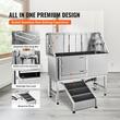 Cada pentru animale de companie All-in-One, Inox, Accesorii complete dus, baterie, Rampa, max 150 kg, 1270x1510x580 mm, deschidere usa stanga