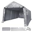 Cort depozitare pentru gradina, 304.8 x 457.2 x 243.8 cm, Gri, Cadru Otel galvanizat, 1 x fereastra