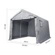 Cort depozitare pentru gradina, 304.8 x 304.8 x 259.1 cm, Gri, Cadru Otel galvanizat, 1 x fereastra