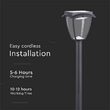Felinar solar pentru gradina, Aluminiu, 2 W, Exterior IP65, Negru, 110 lm, Lumina calda si rece