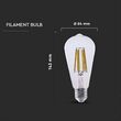 Bec led, forma ST64, E27, putere 4W, filament, 3000K, Edison
