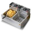 Friteuza dubla electrica Vevor Inox, 2 x 2500 W, capacitate ulei 2 x 9.1 l, dimensiune 540 x 450 x 300mm