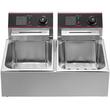 Friteuza dubla electrica Vevor Inox, 2 x 2500 W, capacitate ulei 2 x 6 l, dimensiune 560 x 430 x 310 mm