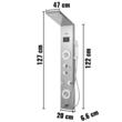 Panou dus hidromasaj, Vevor Inox, 6 functii, Led, 20x6.6x122 cm