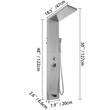 Panou dus hidromasaj, Vevor Inox Argintiu, 5 functii, Led, 122x6.6x20cm