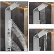 Panou dus hidromasaj, Vevor Inox Argintiu, 5 functii, Led, 122x6.6x20cm