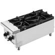 Aragaz profesional cu gaz, 2 Arzatoare, Inox si Fonta, 14 kW, dimensiune 305 x 770 x 335 mm