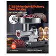 Masina profesionala de tocat carne, Inox, 1100 W, motor fara perii, Capacitate 9.5 kg/min, 2 x site, accesoriu carnati, 2 x lame