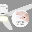 Ventilator de plafon cu lampa si palete lemn, 30 W, Telecomanda, 6 x viteze, palate lemn, alb