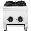 Aragaz profesional cu gaz, 2 Arzatoare, Inox si Fonta, 14 kW, dimensiune 305 x 770 x 335 mm