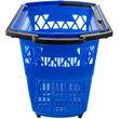 Set 6 cosuri de cumparaturi, capacitate 39 l, Albastru, 4 roti pivotante, 540 x 530 x 365 mm
