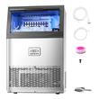 Masina pentru cuburi de gheata, Functie Auto-Curatare, 40 kg/zi, Capacitate 15.6 kg, Inox, Afisaj Led, 60 dB, 480 x 420 x 770 mm, 50 tavi, Pompa drenaj