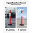 Set 6 stalpi delimitare, Portocaliu, 1 x coliere reflectorizante, Inaltime 114 cm, baza neagra