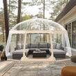 Pavilion Igloo 4.5 x 4.5 x 2.4 m, pereti transparenti detasabili, PVC, portabil, 13 kg, 12-15 persoane
