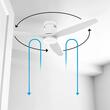 Ventilator de plafon cu lampa si palete lemn, 30 W, Telecomanda, 6 x viteze, palate lemn, alb