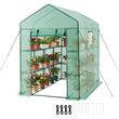 Sera walk-in, 2 x niveluri, 14 x rafturi, usa cu fermoar, cadru otel, 137 x 206 x 196 cm