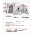 Cort camping pentru SUV, 5-9 persoane, 3 sezoane, 3.96 x 3.05 m, PU2000 mm, geamuri ventilate