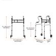 Cadru de mers pliabil, Inaltime reglabila 790-965 mm, Aluminiu, max 205 kg