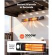 Incalzitor cu infrarosu, 3000 W, 3 x trepte caldura, Aluminiu, telecomanda, IP55, Aplicatie Wi-Fi telefon