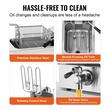 Friteuza profesionala Inox, 3000 W, Capacitate 5.9 l, dimensiune 535x295x330 mm, 80°C - 200°C