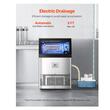 Masina pentru cuburi de gheata, Functie Auto-Curatare, 40 kg/zi, Capacitate 15.6 kg, Inox, Afisaj Led, 60 dB, 480 x 420 x 770 mm, 50 tavi, Pompa drenaj