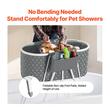 Cadita pliabila pentru animale de companie, 850 x 470 mm, Buzunar accesorii, Furtun scurgere, Otel/PVC, Gri