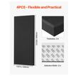 Set 4 panouri acustice fonoabsorbante, 600 x 300 x 50 mm, Negru, Autoadezive