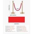 Set 6 stalpi delimitare, 4 x Franghie rosie 1.5 m, Inox, Auriu/Rosu, Inaltime 95 cm, Covor rosu
