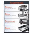 Masina profesionala de tocat carne, Inox, 1100 W, motor fara perii, Capacitate 9.5 kg/min, 2 x site, accesoriu carnati, 2 x lame
