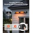 Incalzitor cu infrarosu, 3000 W, 3 x trepte caldura, Aluminiu, telecomanda, IP55, Aplicatie Wi-Fi telefon