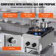 Aragaz profesional cu gaz, 2 Arzatoare, Inox si Fonta, 14 kW, dimensiune 305 x 770 x 335 mm