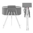 Cadita pliabila pentru animale de companie, 850 x 470 mm, Buzunar accesorii, Furtun scurgere, Otel/PVC, Gri