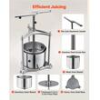 Presa manuala pentru struguri/fructe moi, Inox, Volum 6 l