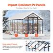Sera de gradina structura Aluminiu, placi policarbonat 236 x 346 x 207 cm, protectie UV si rezistenta la impact, 2 x ferestre, 2 x usi
